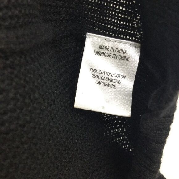 Theory Womens Cotton Cashmere Open Front Ribbed Knit Cardigan Sweater Black S/P - Picture 6 of 9